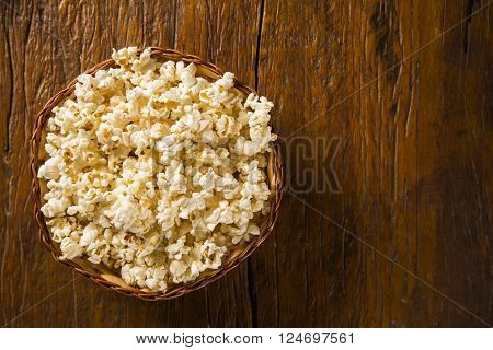 Freshly Made Popcorn On A Table. Pipoca