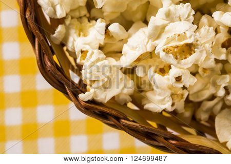 Freshly Made Popcorn On A Table. Pipoca