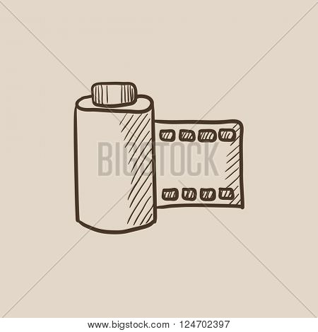 Camera roll sketch icon.