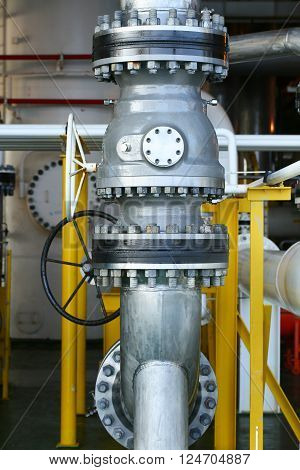 Valves manual in the process. Production process used manual valve to control the system, duplex valve or stainless steel valve in oil and gas process and high quality.