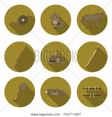 flat icons the first world war in vector format eps10