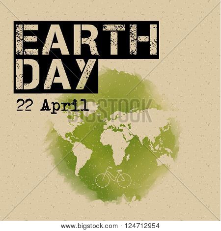 earth day , typography , vector Illustration