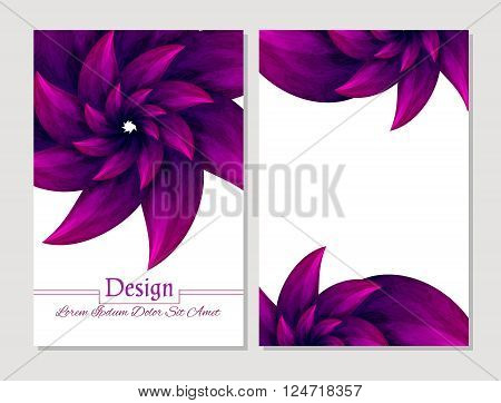 Set of vector design templates.Corporate Identity kit or business kit with artistic abstract colorful design for your business. Vector abstract booklet cover. Beauty brochure. Crimson and white