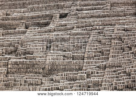 wall of adobe on a sunny day