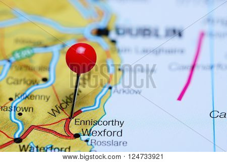 Enniscorthy pinned on a map of Ireland
