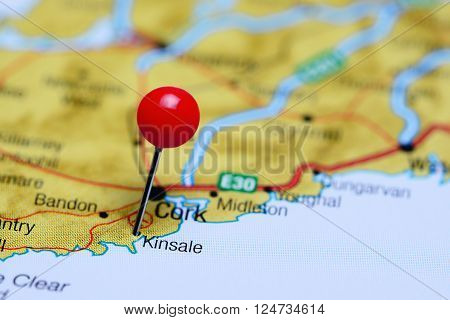 Kinsale pinned on a map of Ireland
** Note: Shallow depth of field