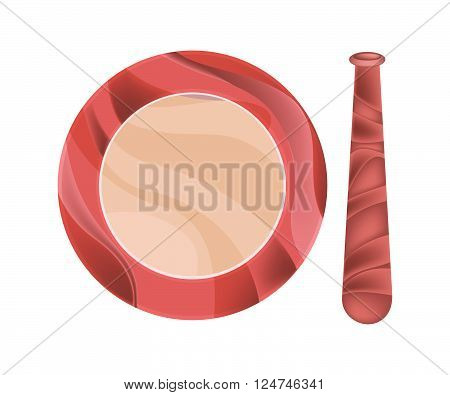 Kitchen Utensil Wooden Mortar and Pestle Used for Crushing and Grinding.