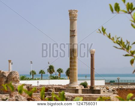 Carthago (Carthage) ruins of capital city of the ancient Carthaginian civilization. UNESCO World Heritage Site. Tunis Tunisia.
