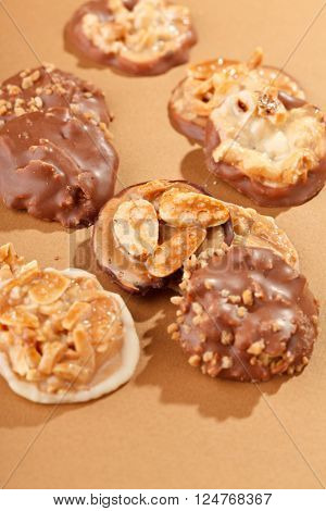 chocolate sweets with almond
