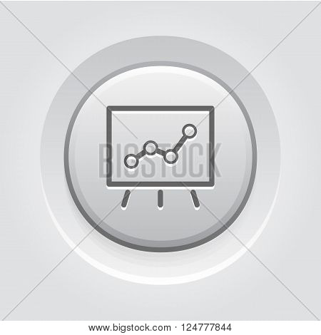 Business Flip Chart  Icon. Grey Button Design. Business Concept