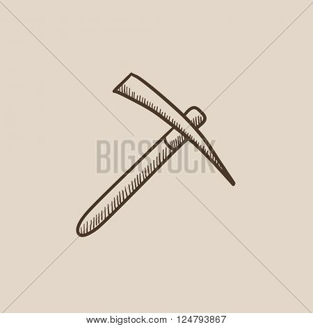 Pickax sketch icon.