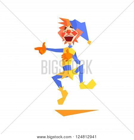 Circus Mocking Clown Performing Graphic Flat Vector Design Isolated Illustration On White Background