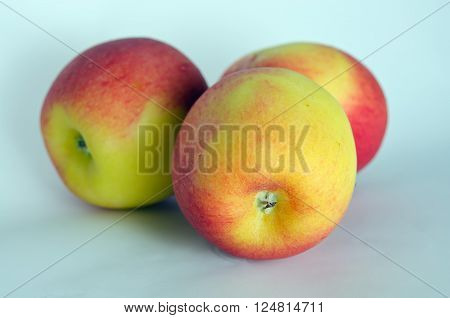 Apple close-up view isolated on white background