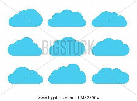 Useful set of clouds for internet use. Vector EPS 10.