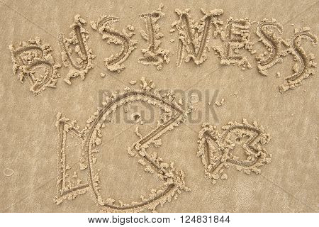 big fish eat small fish on sand