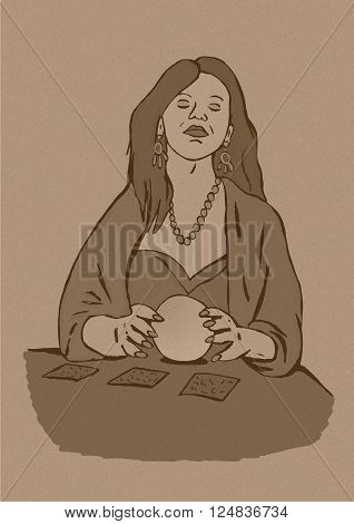 Fortune teller vintage image of a woman