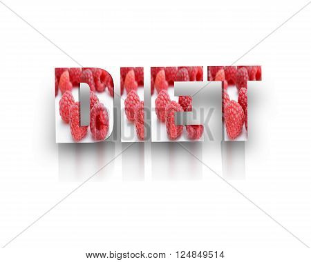 Diet - 3d word with reflection !