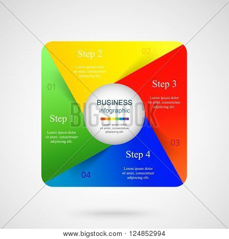 Vector infographic. Template for diagram graph presentation and chart. Business concept with 4 options parts steps or processes.