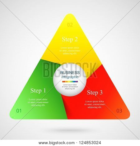 Vector infographic. Template for diagram graph presentation and chart. Business concept with 3 options parts steps or processes.