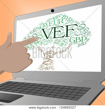 Vef Currency Indicates Venezuela Bolivars And Exchange