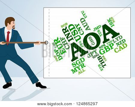 Aoa Currency Indicates Exchange Rate And Broker
