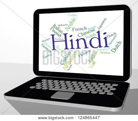 Hindi Language Represents Speech Word And Wordcloud