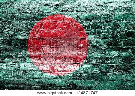Bangladesh flag with some soft highlights and folds