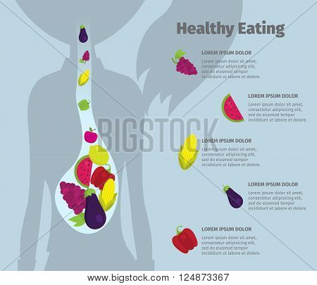Infographics healthy eating, healthy food. Healthy lifestyle.