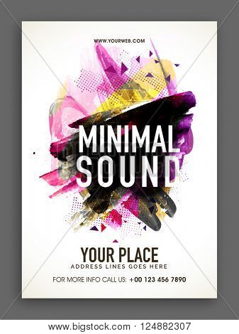 Musical Party Template, Banner or Flyer design with colorful abstract design decoration.
