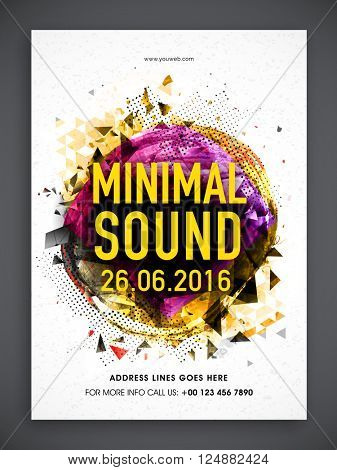 Musical Party Template, Banner or Flyer design with colorful abstract design decoration.