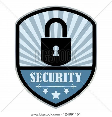 Security retro label isolated on white background