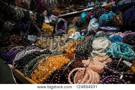 HONG KONG, CHINA - 15 JANUARY: Souvenirs at the Jade market, Kowloon on 15 january 2014