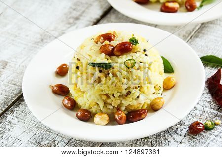 Pongal Lentil rice Indian food made with dal
