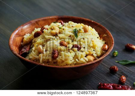 Pongal Lentil rice Indian food made with dal