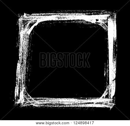 Vector Hand Drown Old Painted Black And White Frame. Vector Illustration
