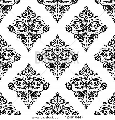 Oriental classic ornament. Seamless abstract black and white pattern