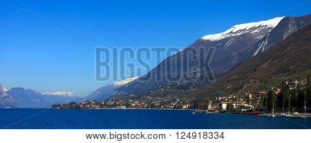 Panoramic view of Lake Garda and the town of Malcesine
