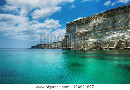 seascape beautiful views of the rocky cliffs to the sea Tarhankut Crimea Russia