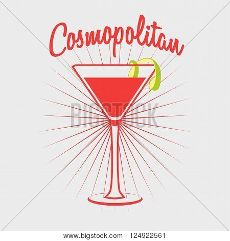 Cosmopolitan cocktail party glass design logoor label