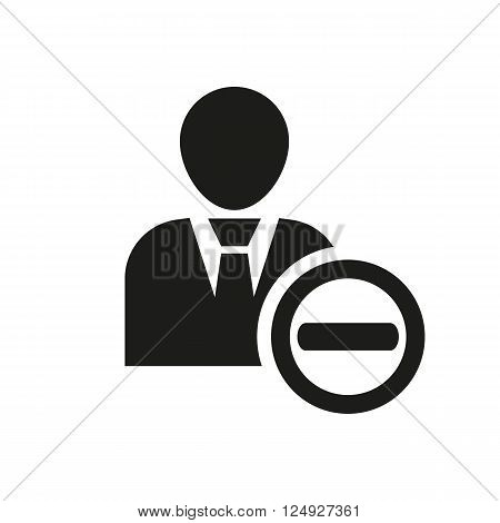 The delete user icon. Delete a user friend and avatar symbol. UI. Web. Logo. Sign. Flat design. App. Stock vector