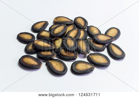 Watermelon Seeds On White Background