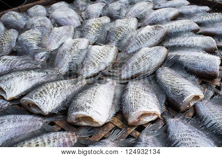 Dried Fishs Of Local Food At Open Market Thailand