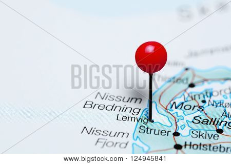 Lemvig pinned on a map of Denmark
