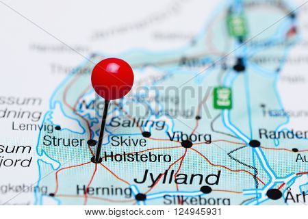 Holstebro pinned on a map of Denmark