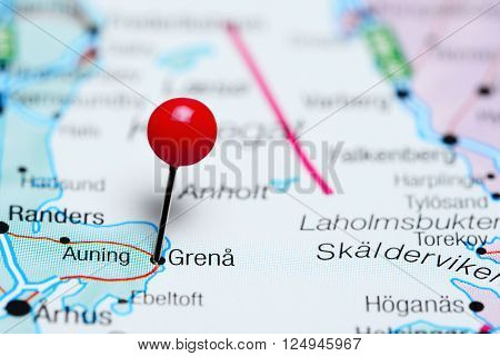 Grenaa pinned on a map of Denmark