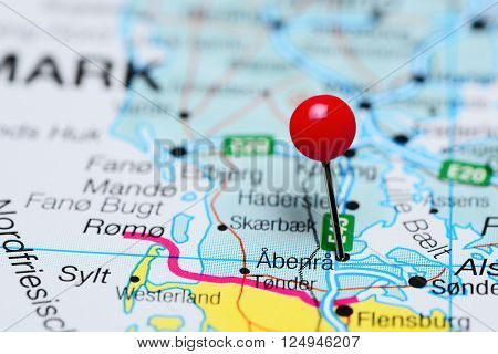 Aabenraa pinned on a map of Denmark
** Note: Shallow depth of field