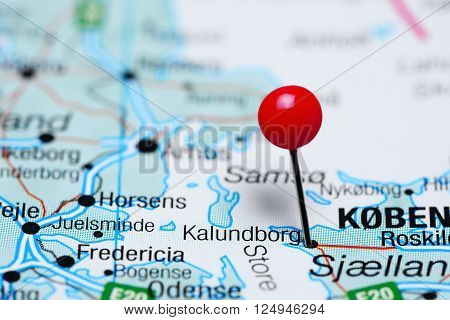 Kalundborg pinned on a map of Denmark