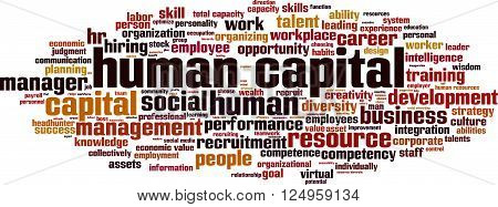 Human capital word cloud concept. Vector illustration