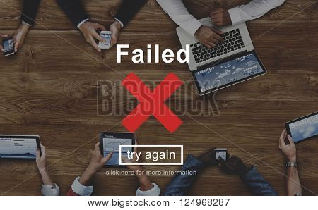 Failed Error Failling Mistake Negative Stress Bad Concept