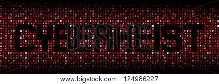 Cyber Heist text on hex code illustration